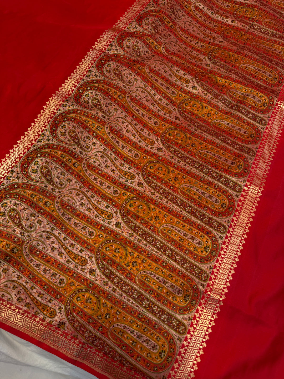 Red Pure Banarasi Handloom Katan Satin Silk Saree