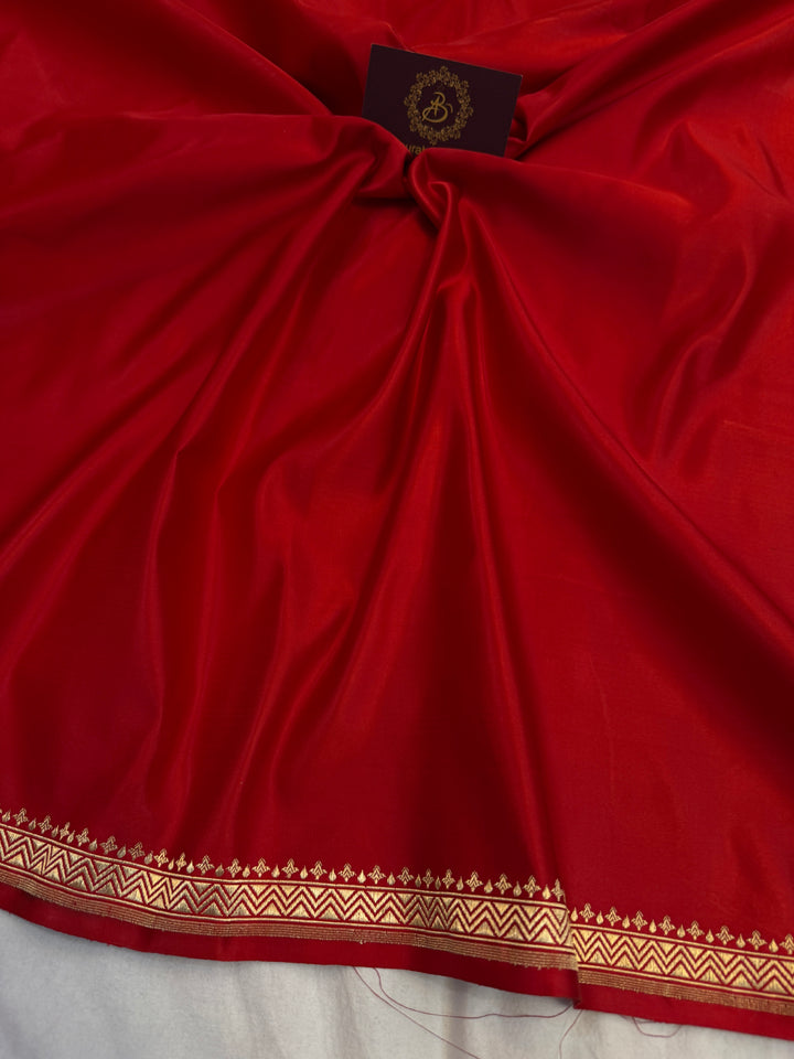 Red Pure Banarasi Handloom Katan Satin Silk Saree