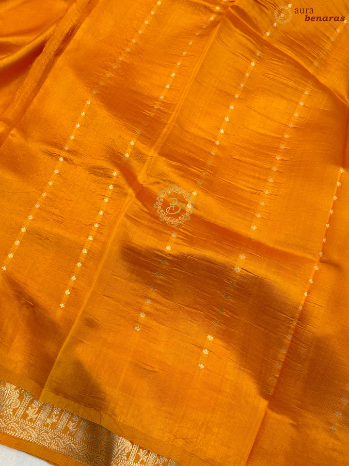 Fanta Orange Pure Silk Handloom Banarasi Saree