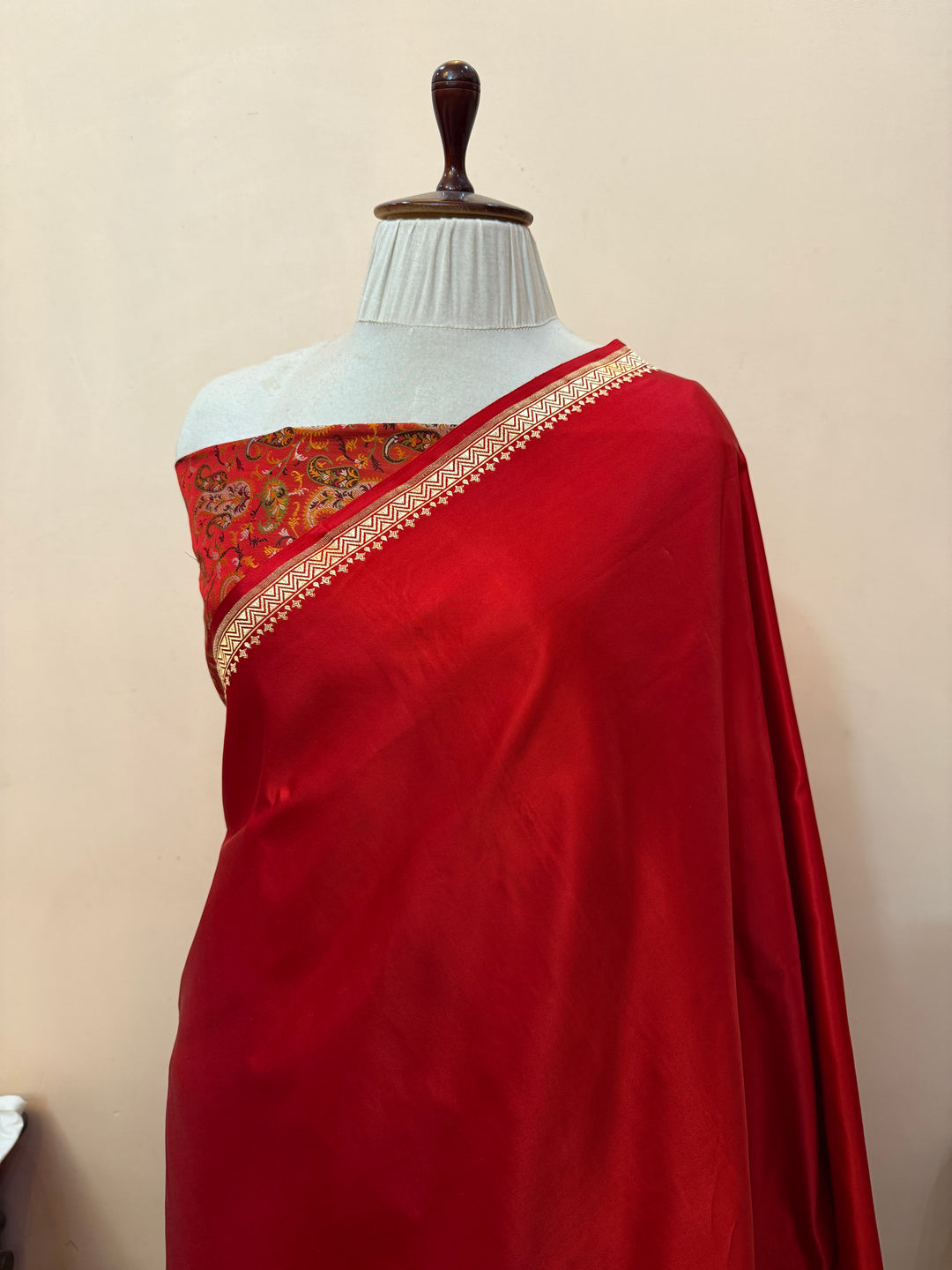 Red Pure Banarasi Handloom Katan Satin Silk Saree