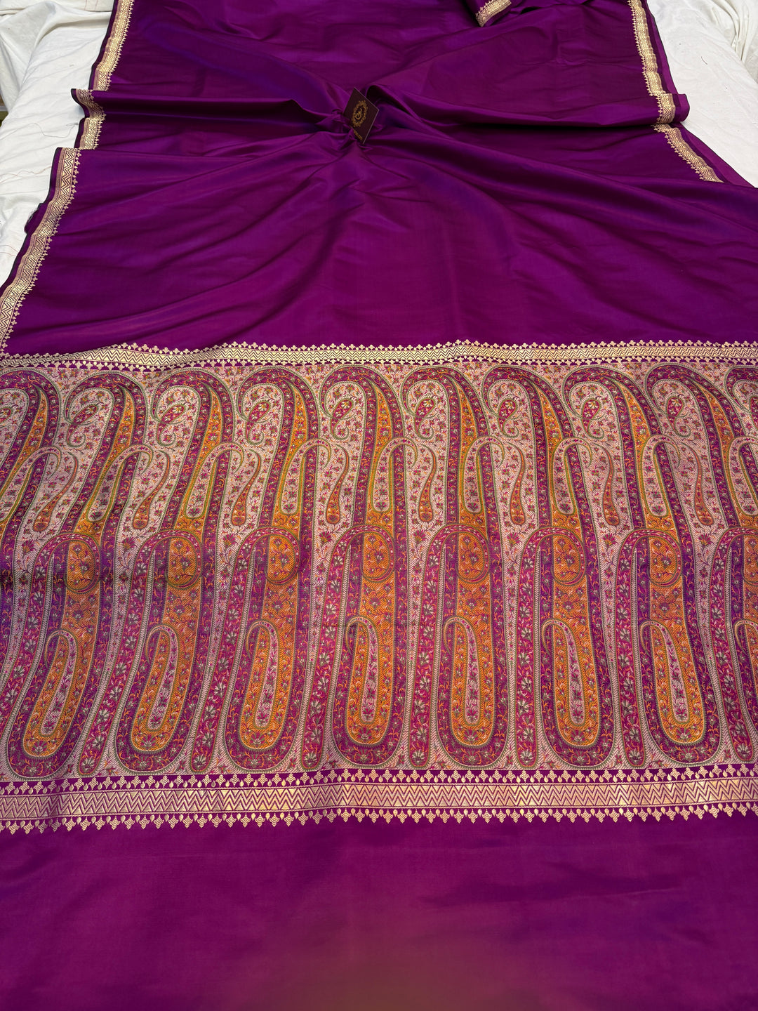Purple Pure Banarasi Handloom Katan Satin Silk Saree