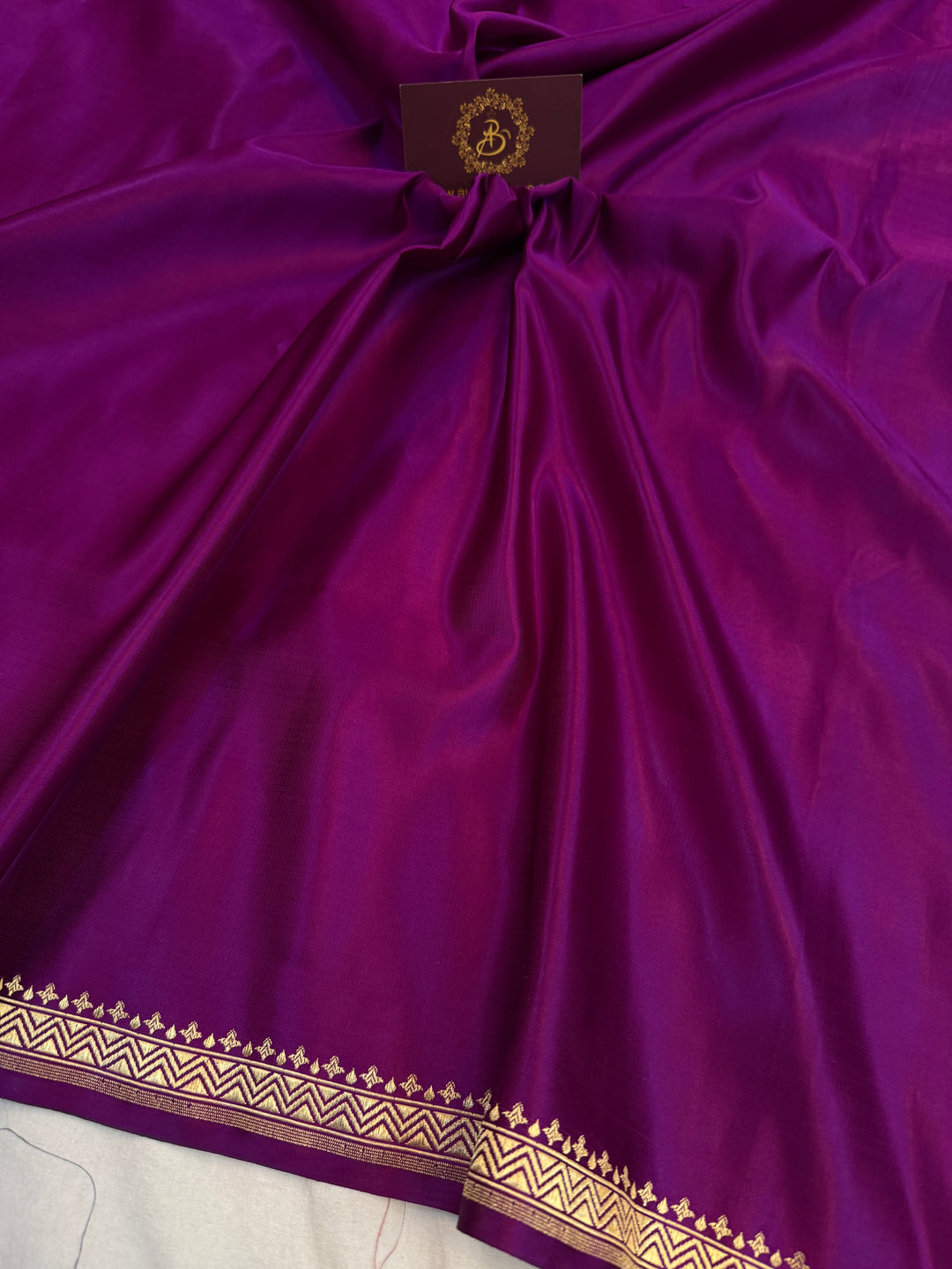 Purple Pure Banarasi Handloom Katan Satin Silk Saree