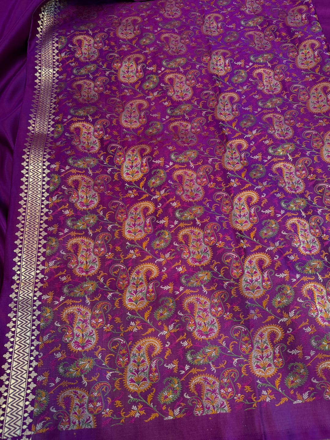 Purple Pure Banarasi Handloom Katan Satin Silk Saree