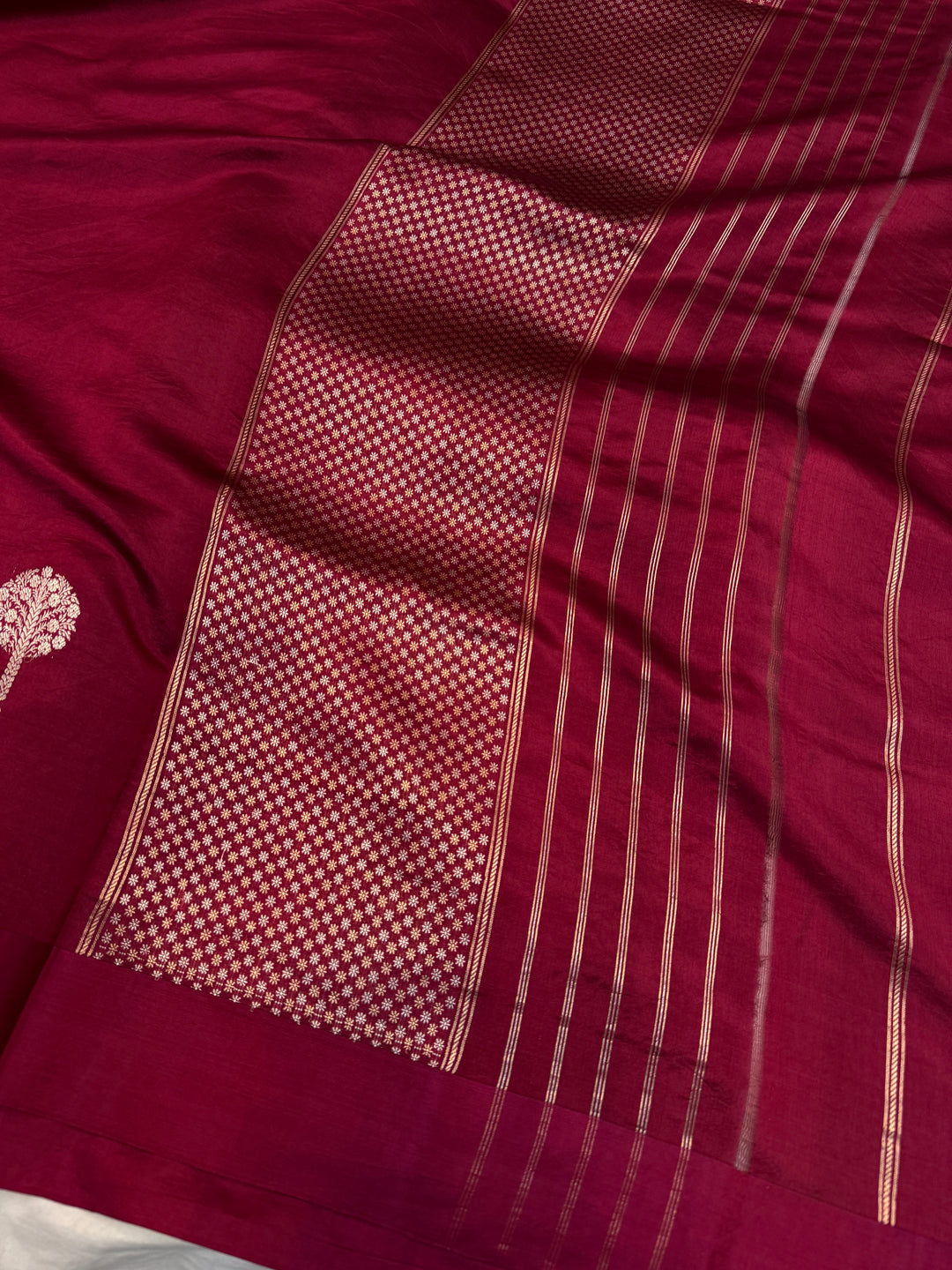 Maroon Pure Silk Handloom Banarasi Saree