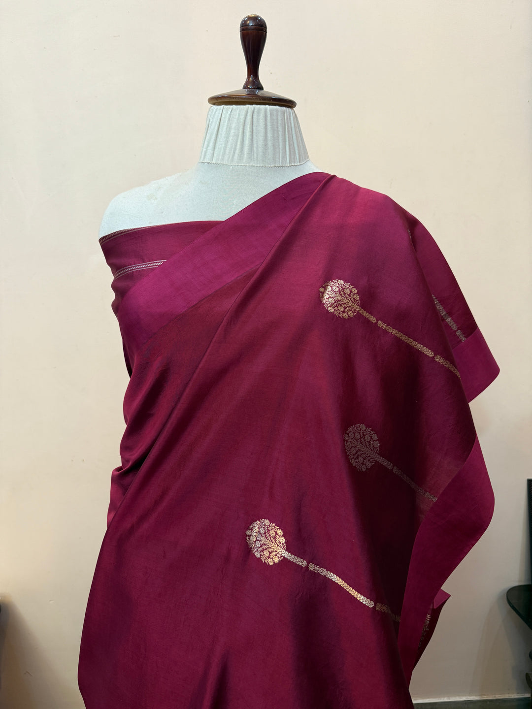Maroon Pure Silk Handloom Banarasi Saree