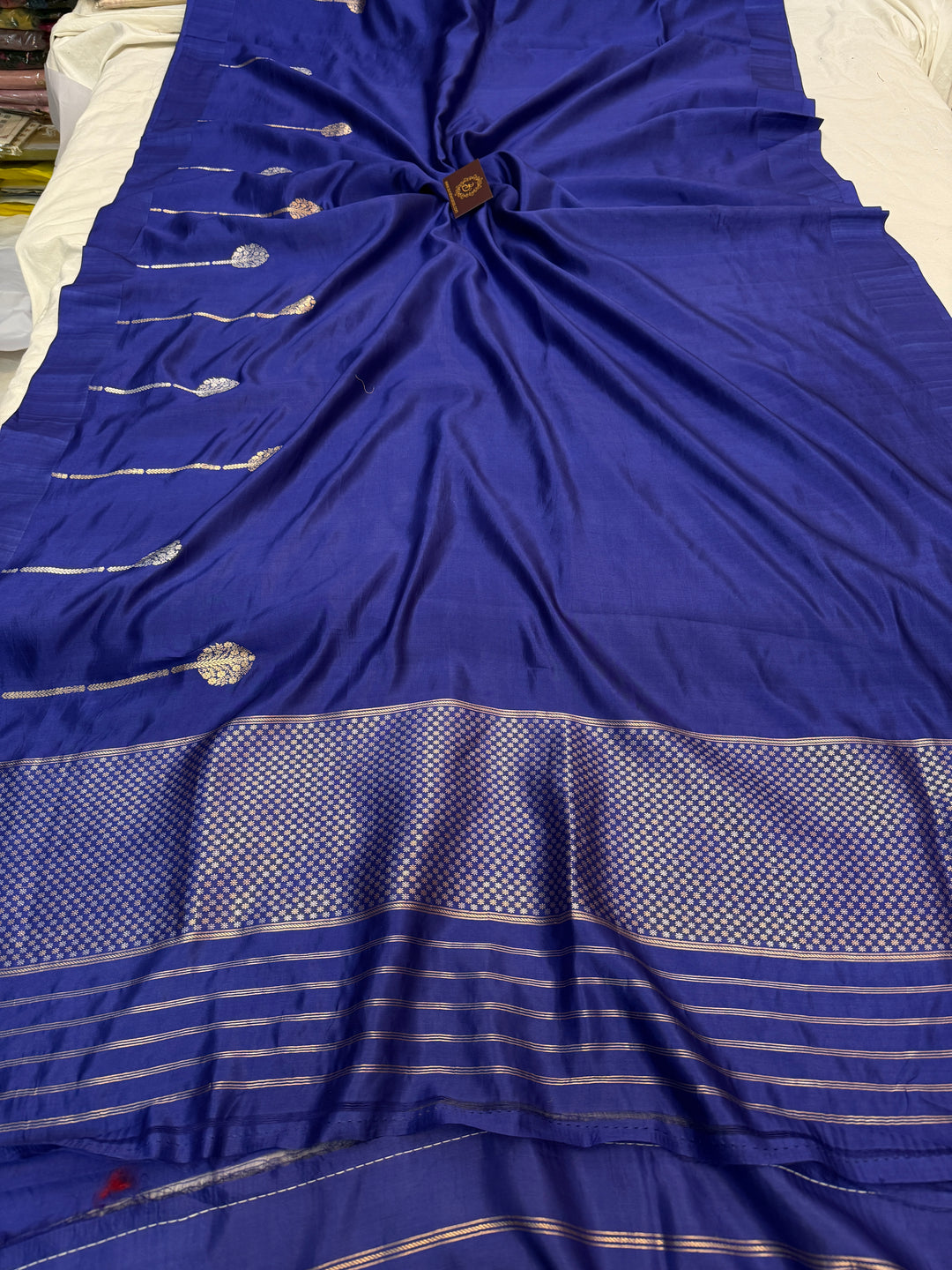 Royal Blue Pure Silk Handloom Banarasi Saree