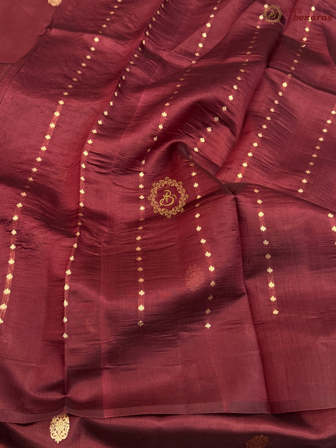 Deep Maroon Pure Silk Handloom Banarasi Saree