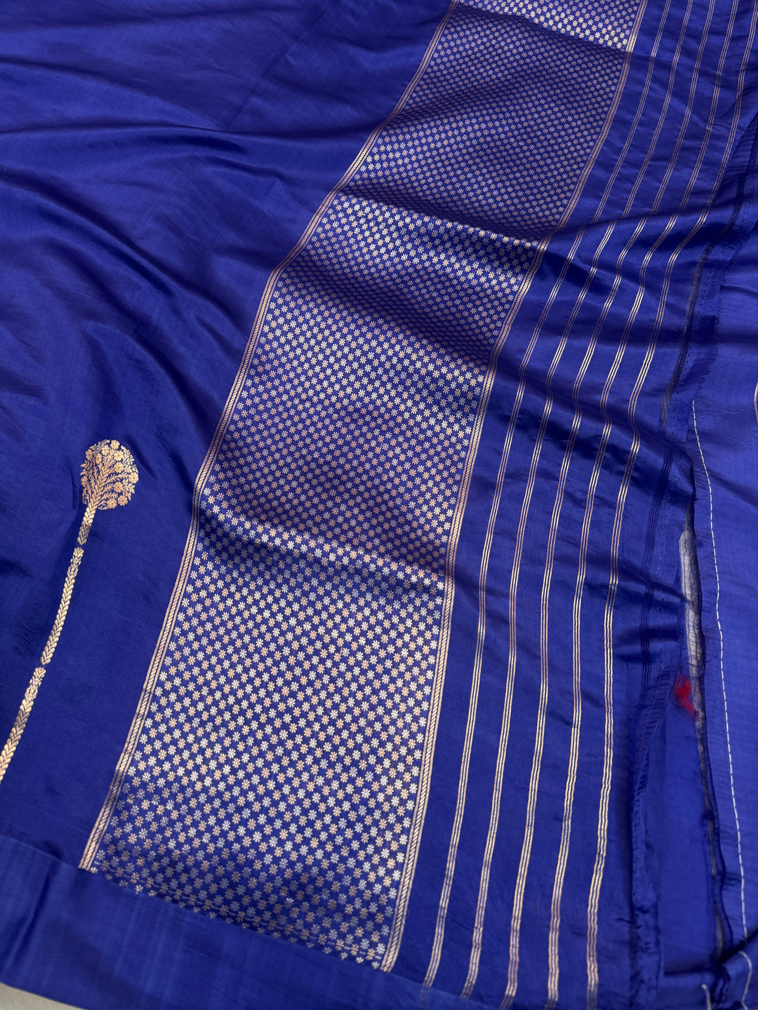 Royal Blue Pure Silk Handloom Banarasi Saree
