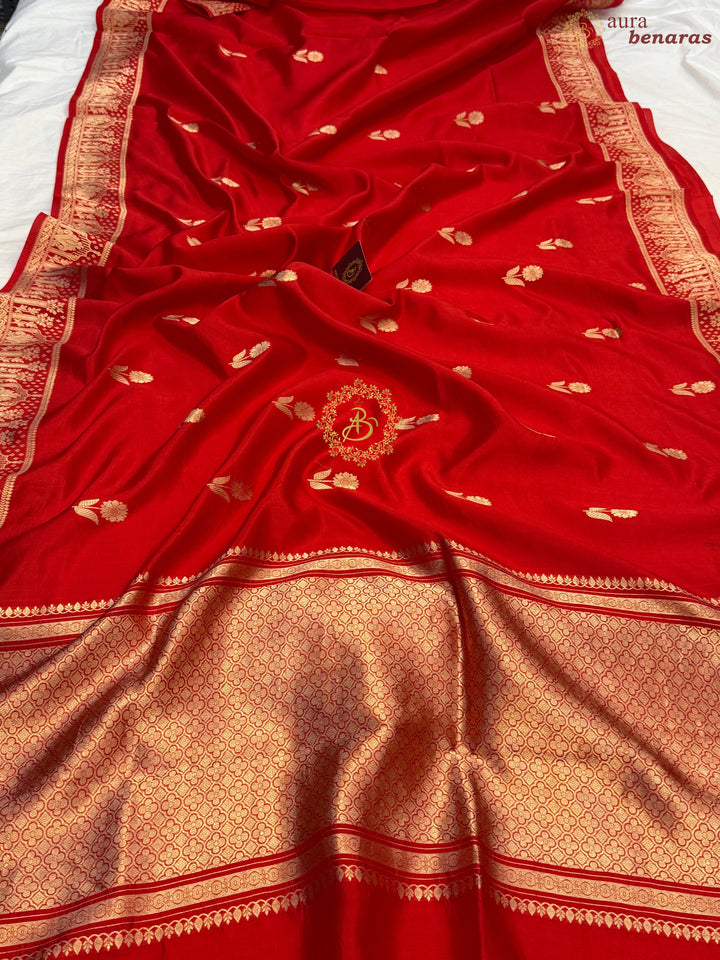 Red Pure Silk Handloom Banarasi Saree