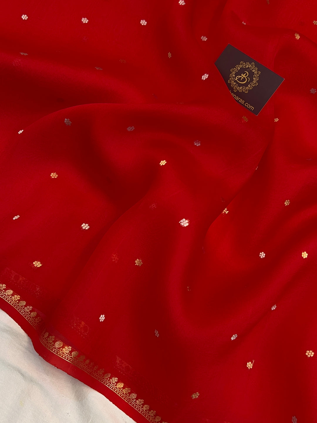 Red Pure Kora Silk Handloom Banarasi Saree