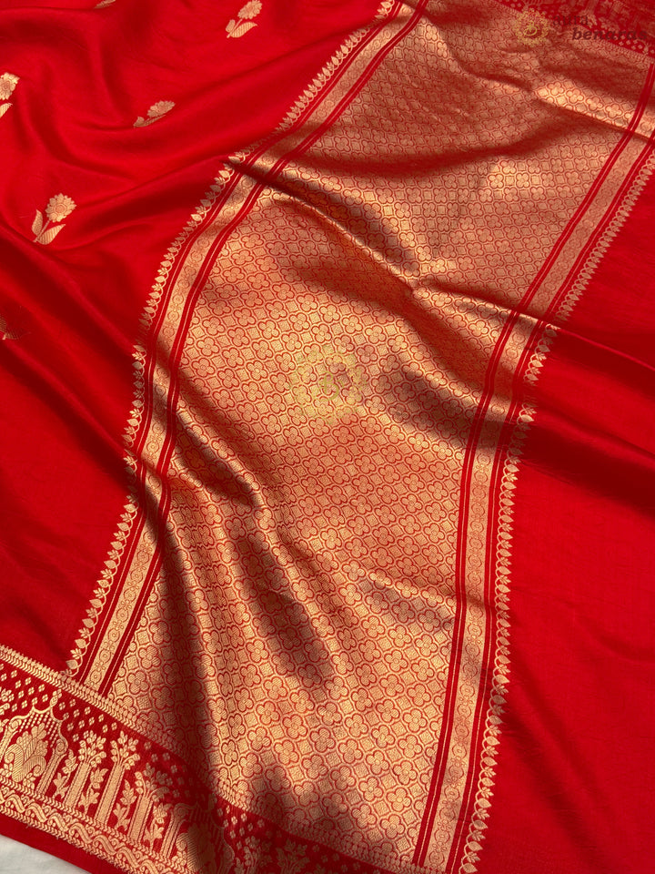 Red Pure Silk Handloom Banarasi Saree