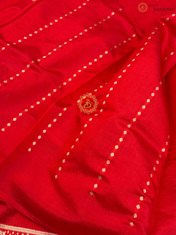 Red Pure Silk Handloom Banarasi Saree