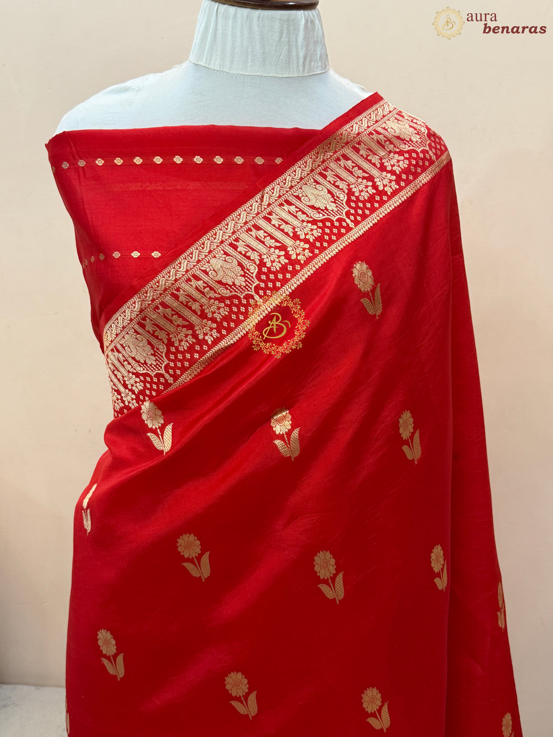 Red Pure Silk Handloom Banarasi Saree