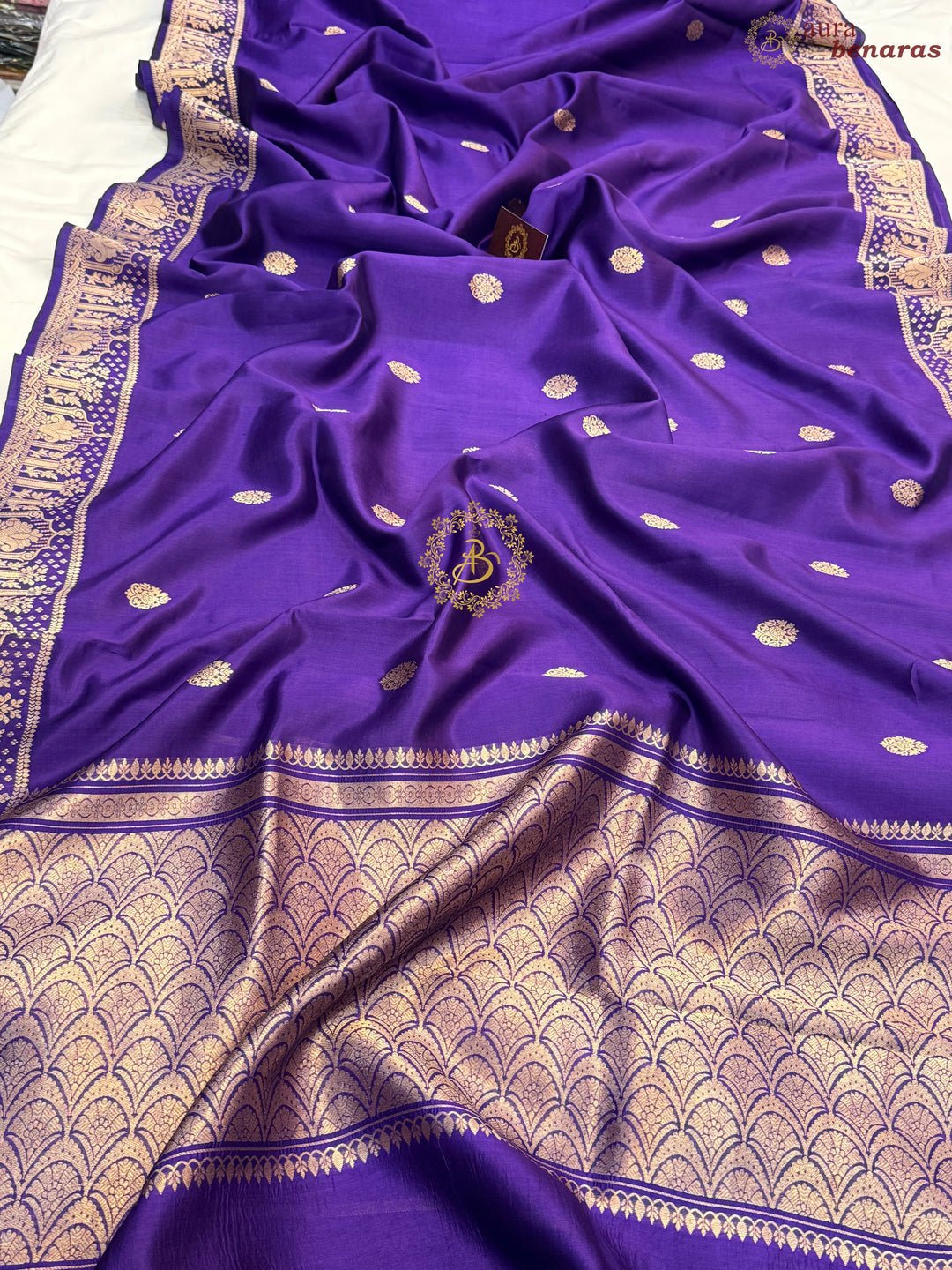 Purple Pure Silk Handloom Banarasi Saree