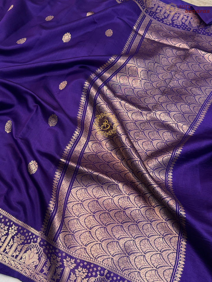 Purple Pure Silk Handloom Banarasi Saree