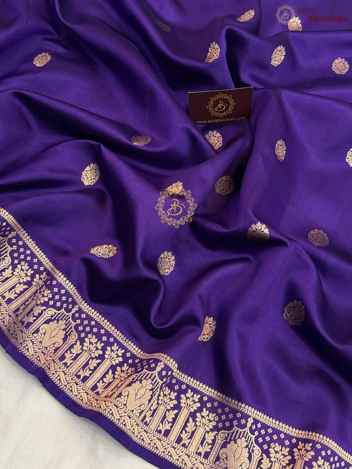 Purple Pure Silk Handloom Banarasi Saree
