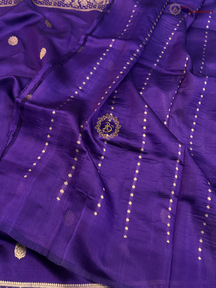 Purple Pure Silk Handloom Banarasi Saree