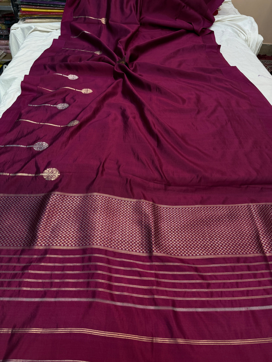 Purple Pure Silk Handloom Banarasi Saree