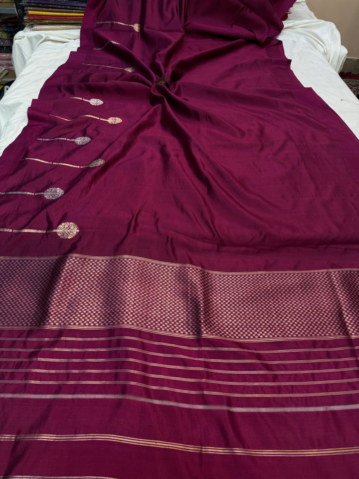 Purple Pure Silk Handloom Banarasi Saree