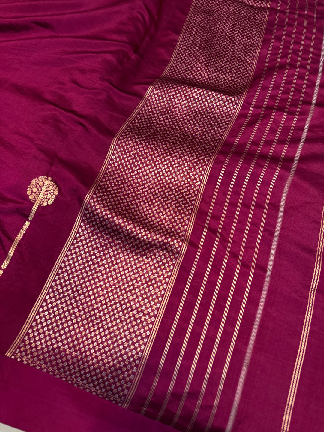 Purple Pure Silk Handloom Banarasi Saree