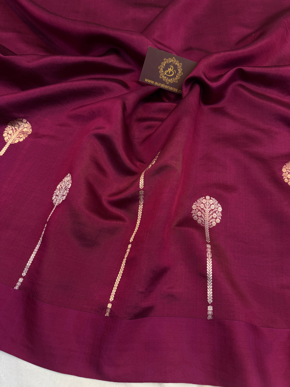 Purple Pure Silk Handloom Banarasi Saree