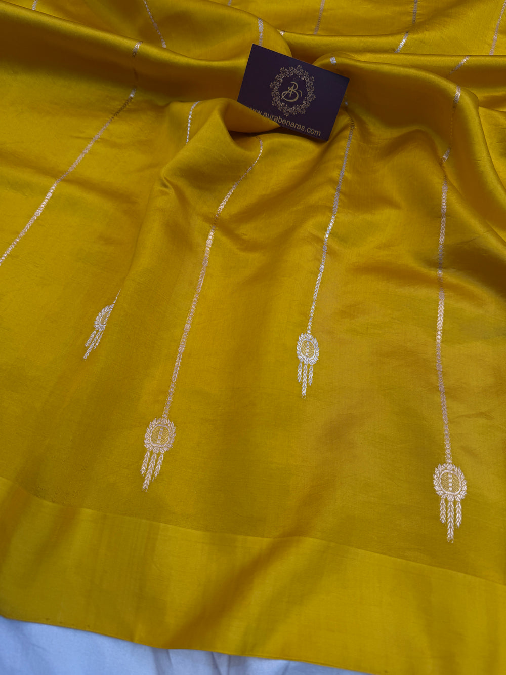 Yellow Pure Silk Handloom Banarasi Saree