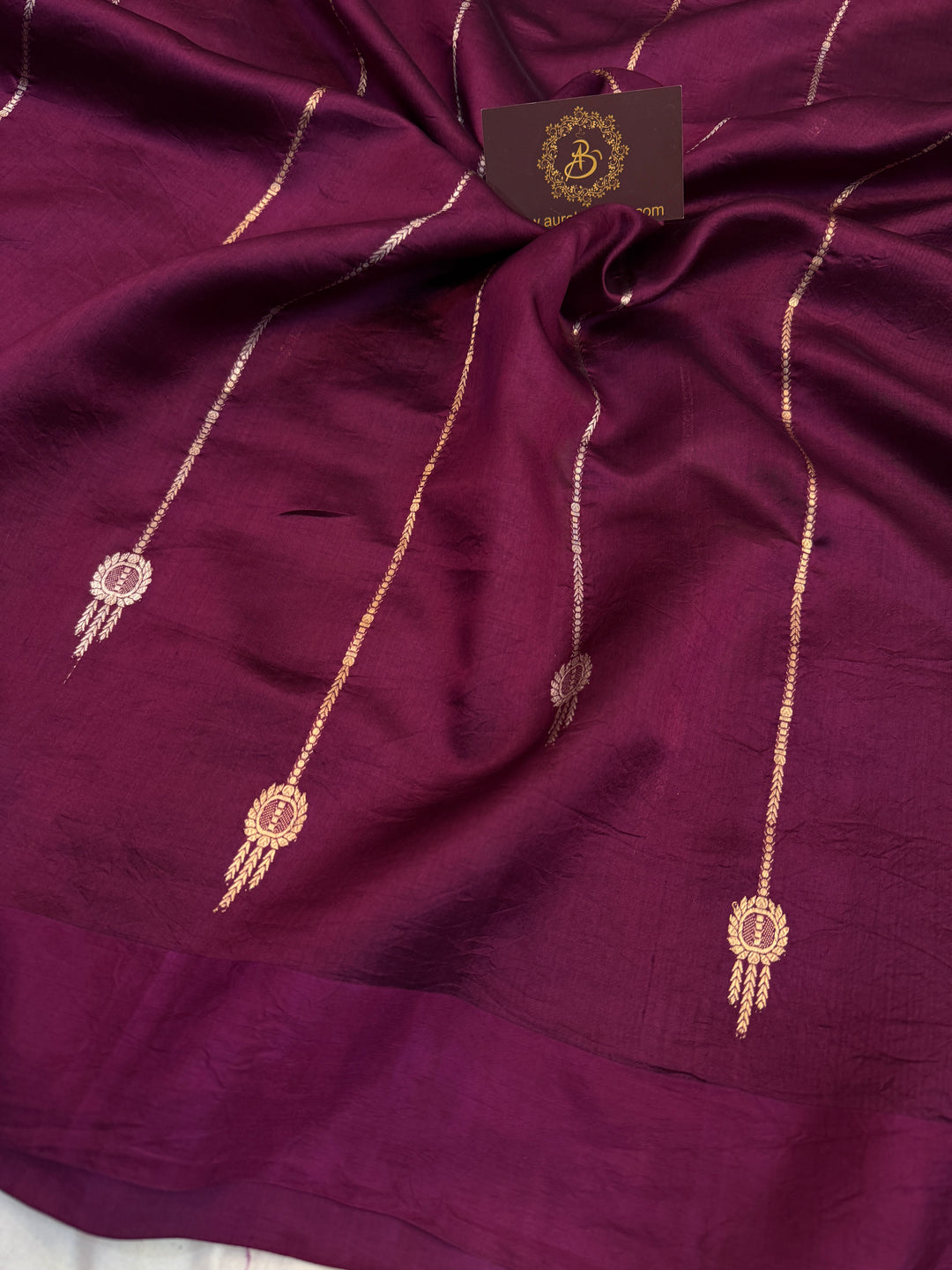 Purple Pure Silk Handloom Banarasi Saree