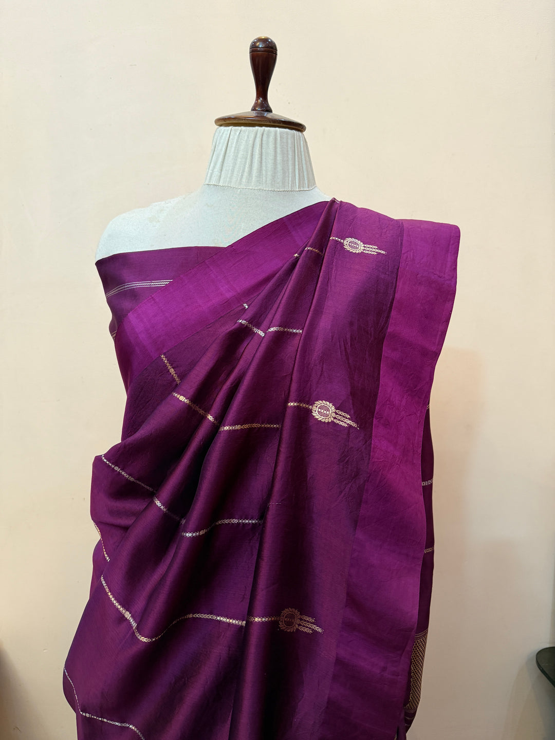 Purple Pure Silk Handloom Banarasi Saree