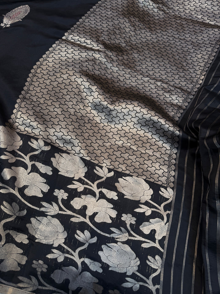 Black Pure Silk Handloom Banarasi Saree
