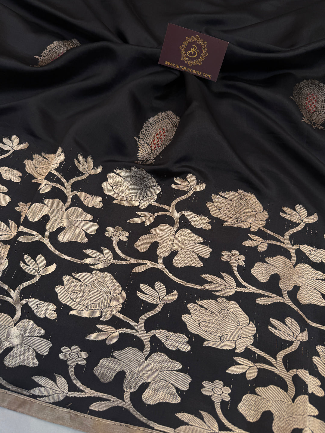 Black Pure Silk Handloom Banarasi Saree