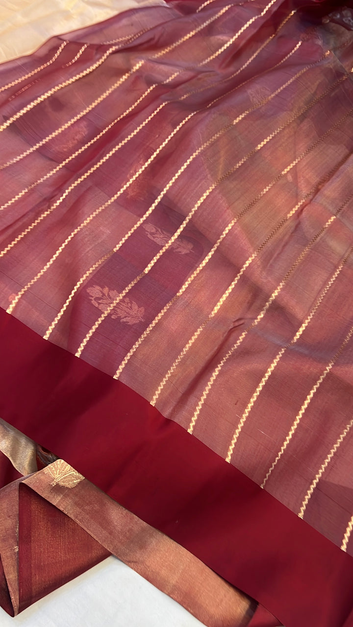 Golden Pure Tissue Silk Handloom Banarasi Saree
