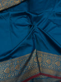 Blue Banarasi Handloom Soft Silk Saree - Aura Benaras