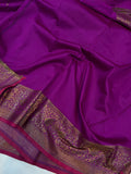 Purple Banarasi Handloom Soft Silk Saree - Aura Benaras