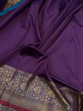 Purple Banarasi Handloom Soft Silk Saree - Aura Benaras