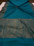 Blue Banarasi Handloom Soft Silk Saree - Aura Benaras