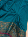 Blue Banarasi Handloom Soft Silk Saree - Aura Benaras