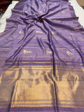 Lavender Pure Banarasi Handloom Silk Saree - Aura Benaras