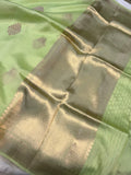 Pista Green Pure Banarasi Handloom Silk Saree - Aura Benaras