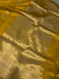 Yellow Pure Banarasi Handloom Silk Saree - Aura Benaras