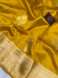 Yellow Pure Banarasi Handloom Silk Saree - Aura Benaras