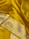 Yellow Pure Banarasi Handloom Silk Saree - Aura Benaras