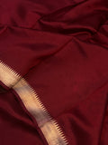 Maroon Pure Banarasi Handloom Silk Saree - Aura Benaras