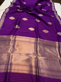 Purple Pure Banarasi Handloom Silk Saree - Aura Benaras