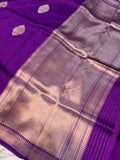 Purple Pure Banarasi Handloom Silk Saree - Aura Benaras