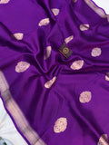 Purple Pure Banarasi Handloom Silk Saree - Aura Benaras