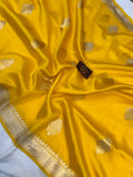 Yellow Pure Banarasi Handloom Silk Saree - Aura Benaras