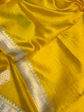 Yellow Pure Banarasi Handloom Silk Saree - Aura Benaras