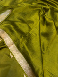 Mehendi Green Pure Banarasi Handloom Silk Saree - Aura Benaras