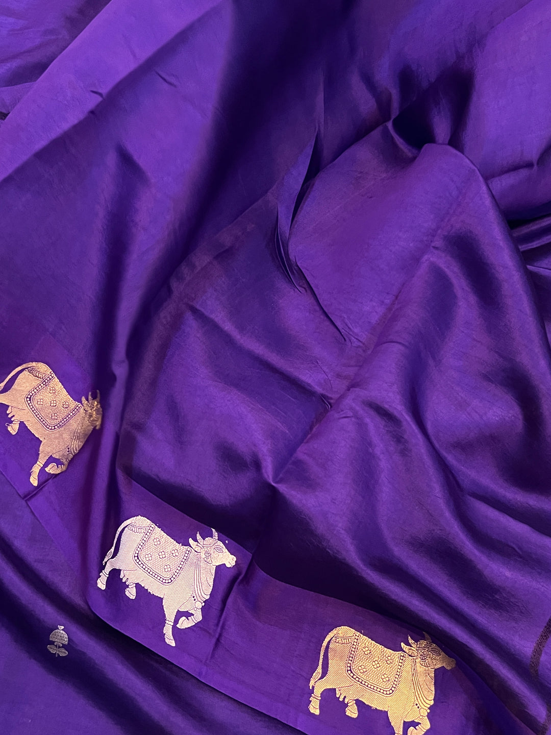 Purple Pure Katan Silk Banarasi Handloom Saree