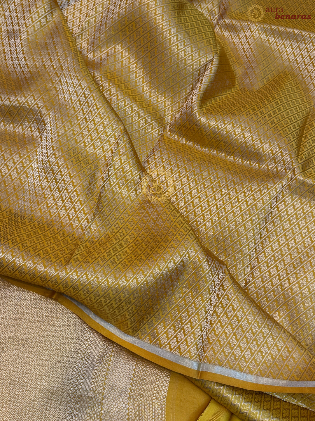 Mustard Yellow Pure Banarasi Handloom Mashru Silk Saree